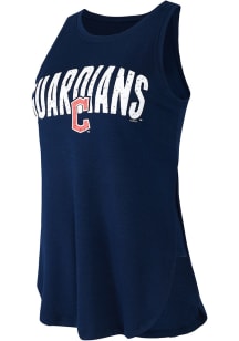 Cleveland Guardians Womens Navy Blue Sunray Tank Top