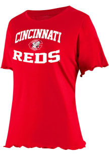 Cincinnati Reds Womens Red Flowy Short Sleeve T-Shirt