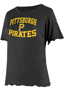 Pittsburgh Pirates Womens Black Flowy Short Sleeve T-Shirt