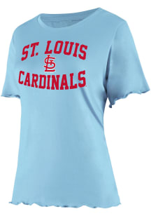 St Louis Cardinals Womens Light Blue Flowy Short Sleeve T-Shirt
