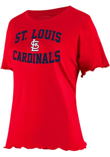 St Louis Cardinals Womens Red Flowy Short Sleeve T-Shirt