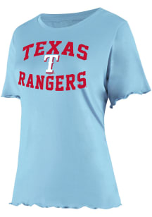 Texas Rangers Womens Light Blue Flowy Short Sleeve T-Shirt