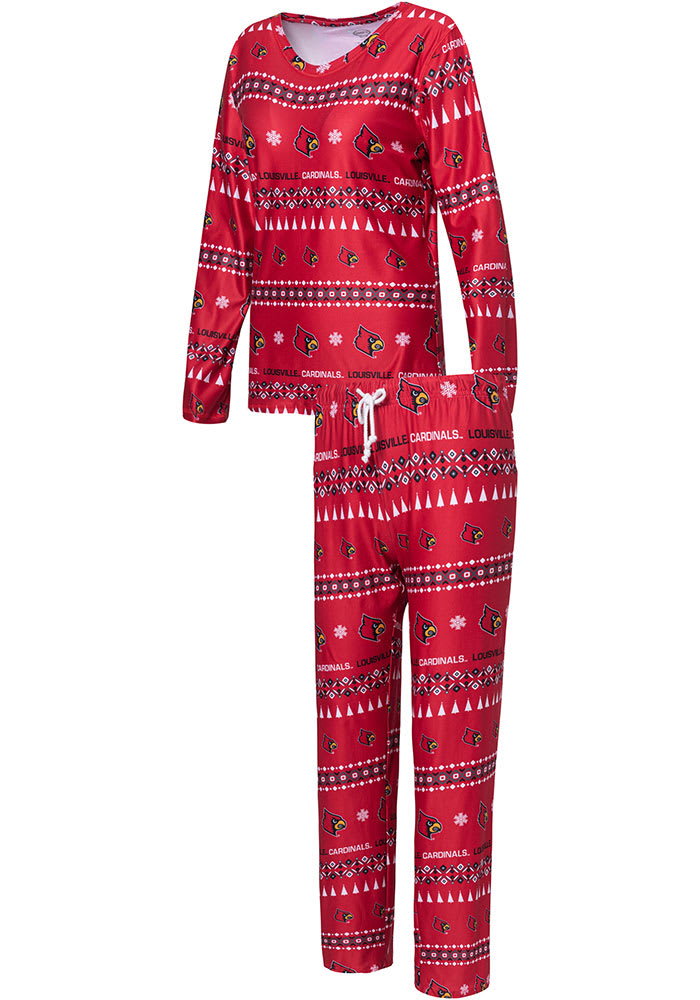 College Concepts LLC Louisville Cardinals Women's Red Flurry Pj Set, Red, 92% Polyester / 8% SPANDEX, Size S, Rally House