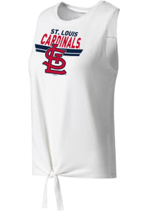 St Louis Cardinals Womens White Tie Front Tank Top