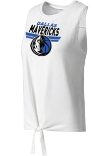 Dallas Mavericks Womens White Tie Front Tank Top