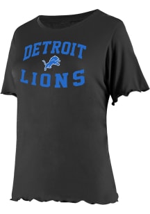 Detroit Lions Womens Black Flowy Short Sleeve T-Shirt