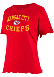 Kansas City Chiefs Womens Red Flowy Short Sleeve T-Shirt