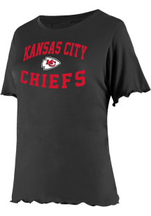 Kansas City Chiefs Womens Black Flowy Short Sleeve T-Shirt