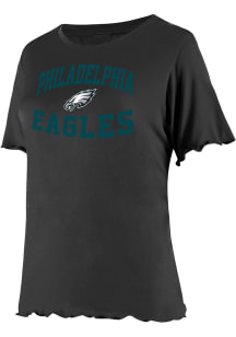 Philadelphia Eagles Womens Black Flowy Short Sleeve T-Shirt