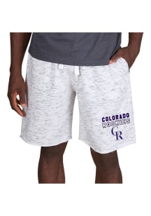 Concepts Sport Colorado Rockies Mens White Alley Fleece Shorts