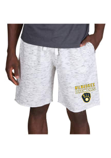 Concepts Sport Milwaukee Brewers Mens White Alley Fleece Shorts