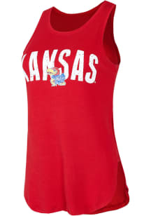 Kansas Jayhawks Womens Red Sunray Tank Top