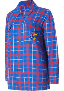 Kansas Jayhawks Womens Blue Boyfriend Loungewear Sleep Shirt