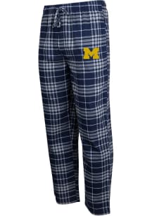Michigan Wolverines Mens Navy Blue Concord Plaid Sleep Pants
