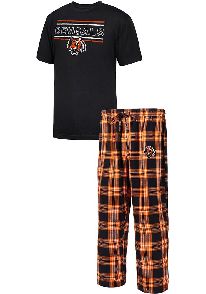 Cincinnati Bengals Mens Black Team Logo Sleep Pants on Sale