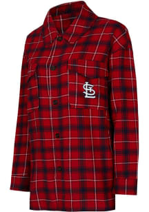 St Louis Cardinals Womens Red Boyfriend Loungewear Sleep Shirt
