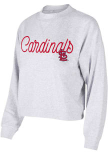 St Louis Cardinals Womens Grey Cumulus Crew Sweatshirt
