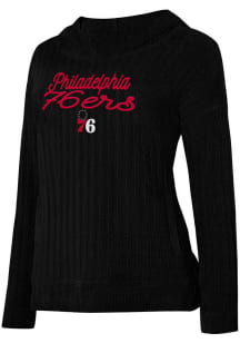 Philadelphia 76ers Womens Black Linger Hooded Sweatshirt