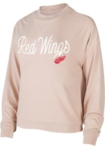 Detroit Red Wings Womens Tan Cumulus Crew Sweatshirt
