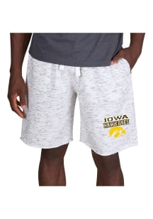 Mens Iowa Hawkeyes White Concepts Sport Alley Fleece Shorts