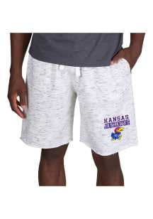 Concepts Sport Kansas Jayhawks Mens White Alley Fleece Shorts