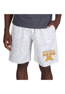 Mens Minnesota Golden Gophers White Concepts Sport Alley Fleece Shorts