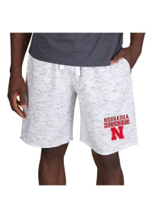 Mens Nebraska Cornhuskers White Concepts Sport Alley Fleece Shorts
