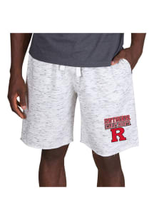 Mens Rutgers Scarlet Knights White Concepts Sport Alley Fleece Shorts