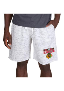 Concepts Sport Chicago Blackhawks Mens White Alley Fleece Shorts