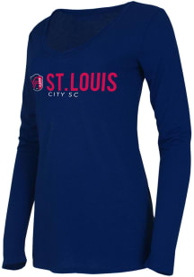 St Louis City SC Womens Navy Blue Marathon LS Tee
