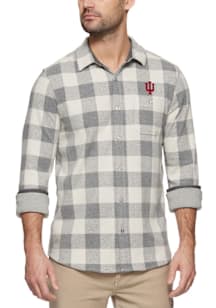 Indiana Hoosiers Mens Silver Thatcher Hero Knit Long Sleeve Dress Shirt