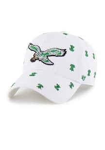 47 Philadelphia Eagles White Retro Eagle Confetti Clean Up Womens Adjustable Hat