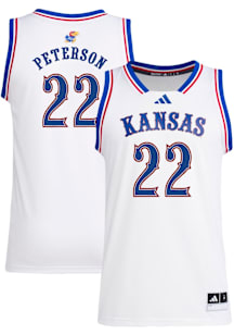 Darryn Peterson  Adidas Kansas Jayhawks White NIL Name And Number Jersey