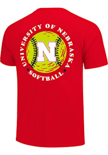 Nebraska Cornhuskers Red Softball Short Sleeve T Shirt