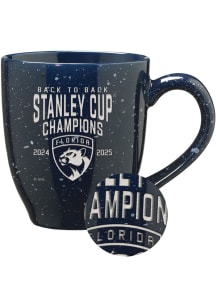Florida Panthers 2025 Stanley Cup Champions 16oz Speckle Ceramic Mug - Navy Blue