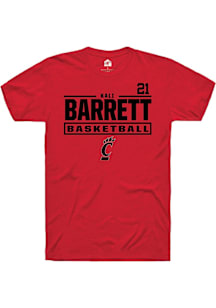 Kali Barrett Cincinnati Bearcats Red NIL Stacked Box Short Sleeve Player T Shirt