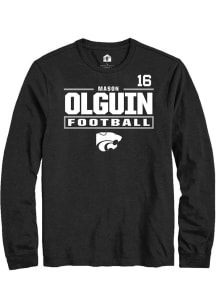 Mason Olguin Rally Mens Black K-State Wildcats NIL Stacked Box Tee