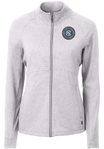 Cutter and Buck New York City FC Womens Grey Adapt Eco Knit Light Weight Jacket