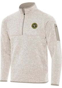 Antigua Pittsburgh Riverhounds SC Mens Oatmeal Fortune Long Sleeve Qtr Zip Pullover