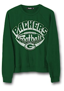 Junk Food Clothing Green Bay Packers Womens Green Football Raglan Crew Sweatshirt