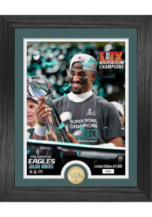Jalen Hurts Philadelphia Eagles 2024 Super Bowl Champions Bronze Coin Trophy Plaque