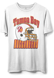 Junk Food Clothing Tampa Bay Buccaneers White Throwback Helmet Short Sleeve Fashion T Shirt