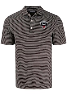 Cutter and Buck DC United Mens Black Forge Eco Fine Line Short Sleeve Polo