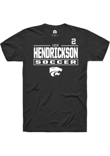 Lily Hendrickson Rally Mens Black K-State Wildcats NIL Stacked Box Player T Shirt