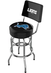Detroit Lions Chrome Barstool w/ Black Pub Stool - Silver