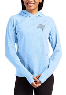 Cutter and Buck Tampa Bay Buccaneers Womens Light Blue Mono Adapt Knit Hood Hooded Sweatshirt