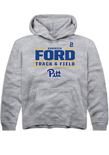 Kendrick Ford Rally Pitt Panthers Youth NIL Stacked Box Long Sleeve Player Hoodie Grey