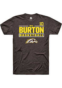 Max Burton Western Michigan Broncos Brown NIL Stacked Box Short Sleeve Player T Shirt