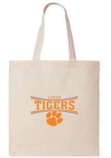 Clemson Tigers White Canvas Tote