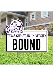 TCU Horned Frogs School Bound Yard Sign - White